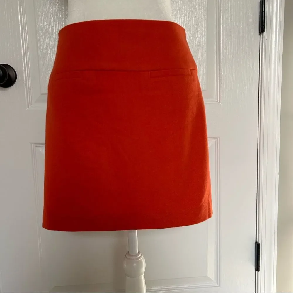 GAP Women’s Orange Wool Lined Zip Up Mini Skirt Size 4